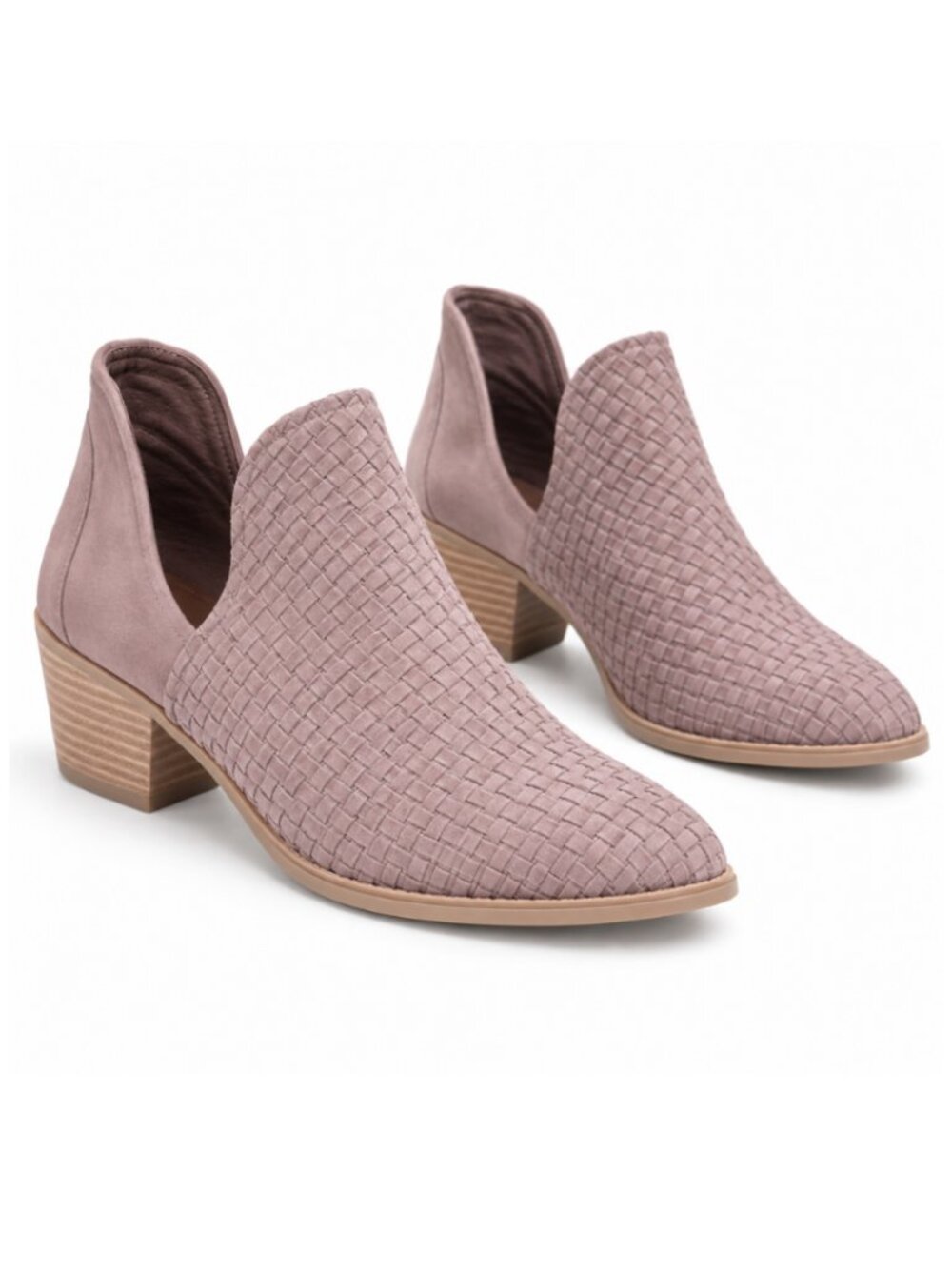 Very Volatile Veracruz Woven Suede Ankle Booties Womens 9 Mauve Taupe Western